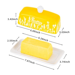 Mantequillera de Cerámica con Tapa, Diseño de Plantas, Hermética, Apta para Refrigerador, Microondas y Lavavajillas, Contenedor de Cocina - Product Image 2