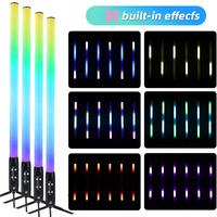 Entrepôt UK – Nouveaux Tubes LED Pixel 4*IP65 2.4G sans fil étanches avec contrôle DMX/Wifi, alimentation par batterie, pour éclairage de scène DJ, soirées et KTV