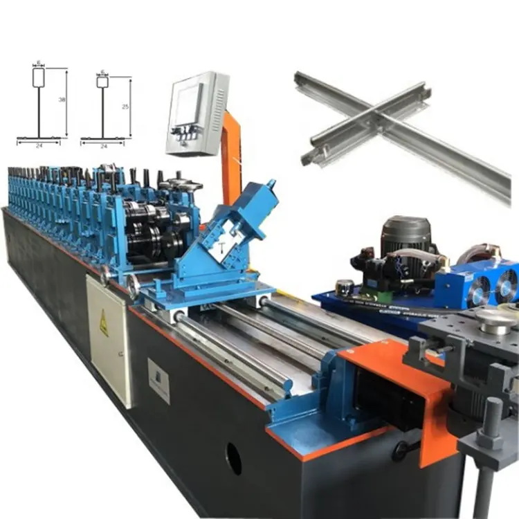 Cross t bar roll forming machine ceiling t grid gypsum board ceiling frame manufacturing machine price