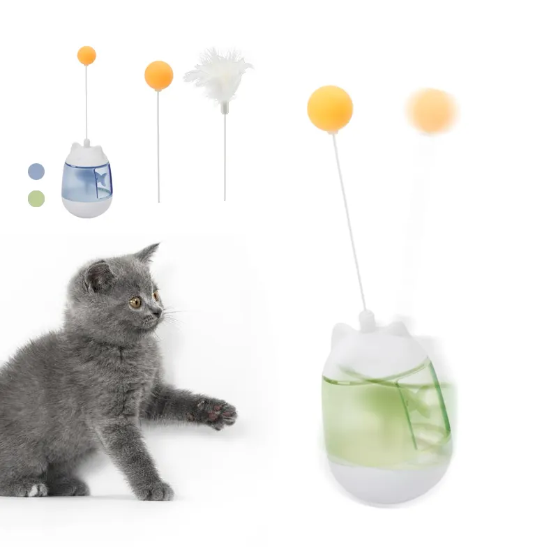 لعبة على شكل كرة من الريش على شكل أذن قطة ومزودة بإضاءة LED