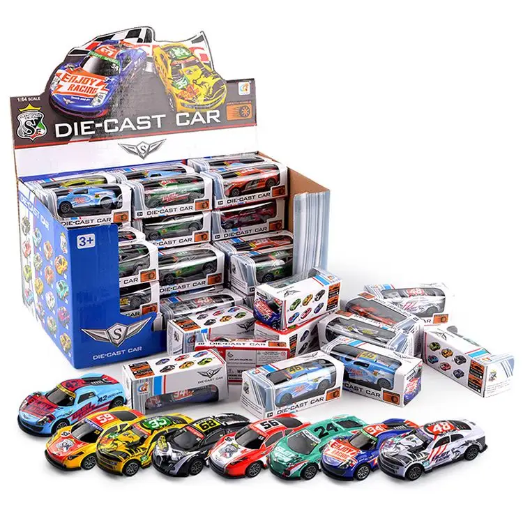 Großhandel 1:64 Racing Pull Back Mini Metall Auto Modell Kinderspiel zeug Auto Druckguss Spielzeug