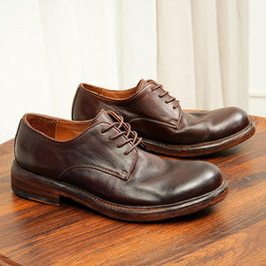 Zapatos Oxford de Hombre de Alta Calidad con Grabado, Diseño de Punta en Pico, Cuero Genuino, Ideales para Vestimenta Formal de Negocios - Product Image 1