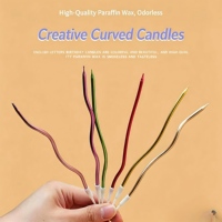 Bougies longues et fines courbées pour gâteaux, bougies spirales dorées colorées pour décorations d'anniversaire et de mariage