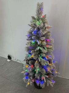 High Quality WanHui Standing Base Artificial Christmas <b>Tree</b> PE/PVC Material 100 <b>LED</b> <b>Lights</b> Warm White Indoor Spruce Full Decor - Product Image 2