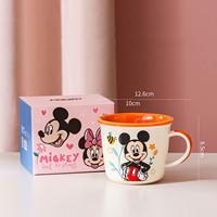 Mug en céramique mignon avec échelle graduée, motif dessin animé Mickey Stitch, tasse à lait doseuse, tasse à café et eau pour le petit-déjeuner au bureau, mug cadeau en boîte colorée