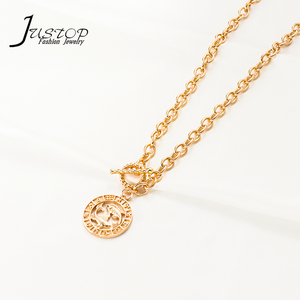 Jewelry Wholesale China Twelve Horoscope New Design O T Buckle Gold Plated Copper Link Chain <strong>Pisces</strong> Necklace