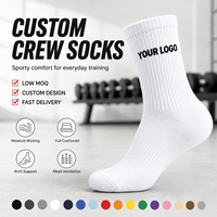 Chaussettes en tricot blanches personnalisées avec logo pour hommes, chaussettes de sport côtelées en coton doux