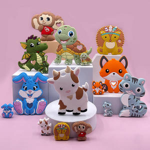 Anneau de dentition d'allaitement animal dessin animé en gros sans BPA jouet de dentition en silicone pour nouveau-né santé bébé forme animale - Product Image 1