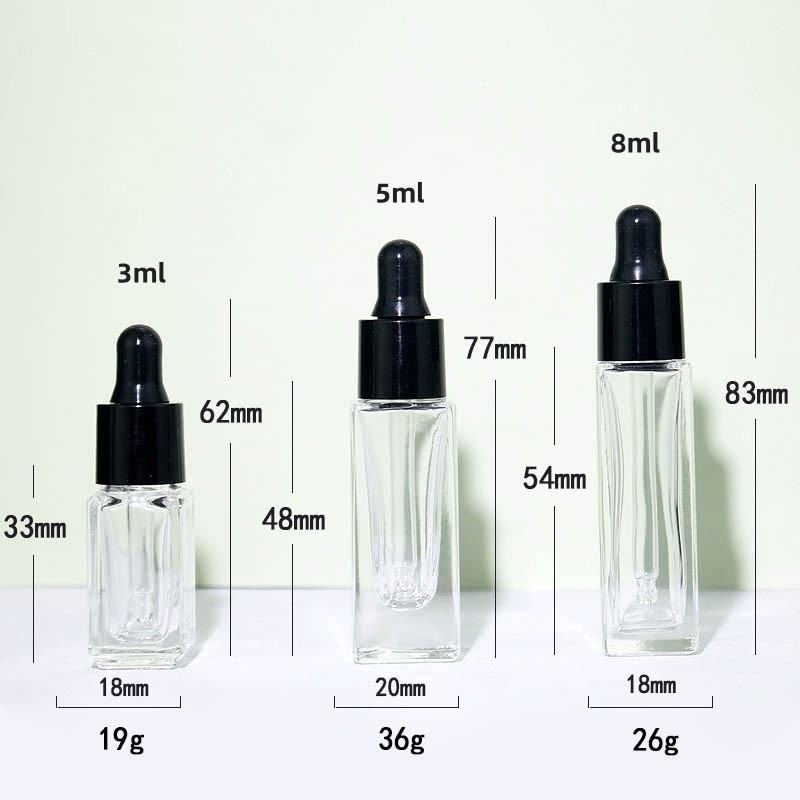 Clear with black dropper