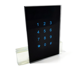 Panel Táctil Numérico de Vidrio Negro Personalizado OEM con Retroiluminación LED Azul para Seguridad y Acceso, Impresión Serigrafiada para PC - Product Image 6