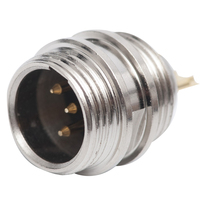 Conector de montaje en panel macho mini XLR montaje en panel circular mini chasis de micrófono de enchufe macho XLR de 3 pines