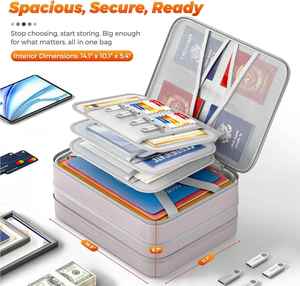 Sac et boîte de rangement pour documents ignifuges et imperméables avec fermeture sécurisée, design extensible, matériau en gel de silice - Product Image 6