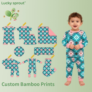 Tùy Chỉnh Bán Buôn Tùy Chỉnh Chất Lượng Cao Tre Thoải Mái Toddler Trang Phục Dệt Kim Vải Đồ Ngủ Quần Áo Thiết Lập Tre Quần Áo Trẻ Em - Product Image 1