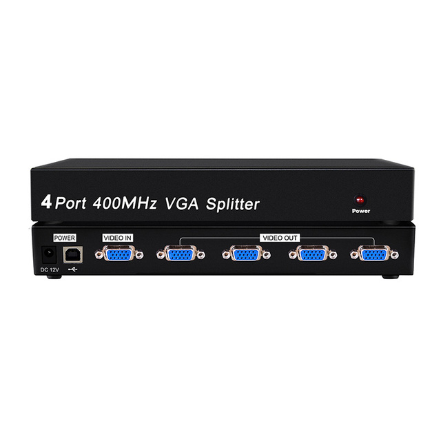 PINWEI 4 Port VGA Splitter 1 in 4 Out VGA to 4 VGA Splitter Support 400MHz