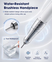 Ponceuse à ongles électrique sans fil de luxe 2088, blanche, 45000 tr/min, professionnelle, avec pédale