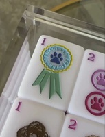 Set di Mahjong Americano di Lusso Moderno in Acrilico Inciso a Doppio Strato, Colore Viola Chiaro, 160 Tessere, Portatile per Intrattenimento all'Aperto e Feste