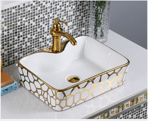 KD-09GBA-2 <span class=keywords><strong>Productos</strong></span> Modernos <span class=keywords><strong>para</strong></span> <span class=keywords><strong>Baño</strong></span>, Lavabo con Diseño de Burbujas Doradas, Precio en Bangladesh, Artículos Sanitarios de Cerámica, Lavabo Chapado en Oro - Product Image 1
