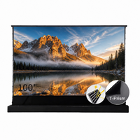 Écran de projection motorisé ALR SHENGMU DS-01 3C anti-reflets 4K argenté, portable, sur pied, 92 pouces, pour cinéma maison, 16:9
