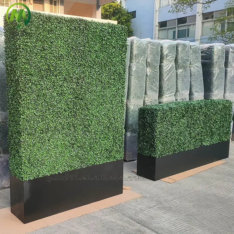 Su misura recinzione artificiale siepe schermo bosso pannello pianta erba parete erba artificiale pannelli per la vendita OEM prezzo di fabbrica