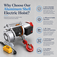 Palans électriques à câble personnalisés de 1500 kg, boîtier en aluminium, 220 V/380 V, palans électriques à câble pour la maison, l'atelier, l'hôtel