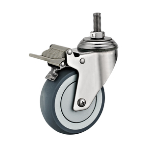 3 "4" 5 "thép không gỉ STEM xe đẩy bánh Xe công nghiệp mịn Bánh xe chất lượng cao TPR <span class=keywords><strong>Caster</strong></span> chống gỉ Xe Đẩy Tay bánh xe - Product Image 4