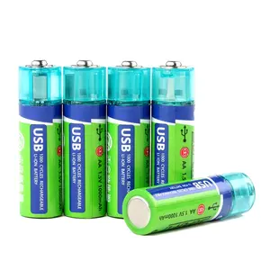 Atechpow bateria recarregável super rápida, bateria de lítio-íon de 1000mah 1.5v, bateria recarregável de polímero de lítio
