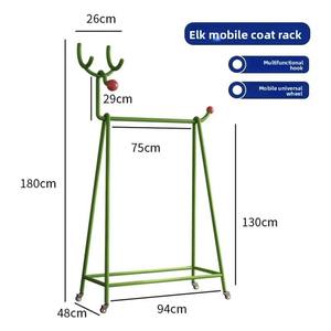 Perchero de pie de hierro creativo para dormitorio, uso doméstico sencillo, multifuncional, bonito, móvil, para ropa de niños en sala de estar - Product Image 3