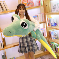 Peluche personnalisée Crocodile aux grands yeux, jouet en peluche doux, coussin long en forme de crocodile, poupée en peluche personnalisable pour cadeau d'enfant