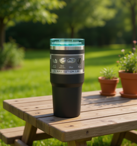 Tumbler in Acciaio Inossidabile Liscio da 20 Oz, Tazza da Viaggio a Doppia Parete con Isolamento Sottovuoto e Coperchio, Design Minimalista - Product Image 2