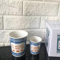 Gobelet à café en porcelaine à paroi unique de 9oz 280ML 180ML 400ML New York grec Vintage couvercle de tasse en céramique emballage en carton jetable