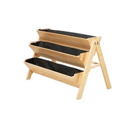 Application domestique intérieur et extérieur en bois à 3 niveaux lit de jardin surélevé support pour plantes à fleurs jardinières verticales