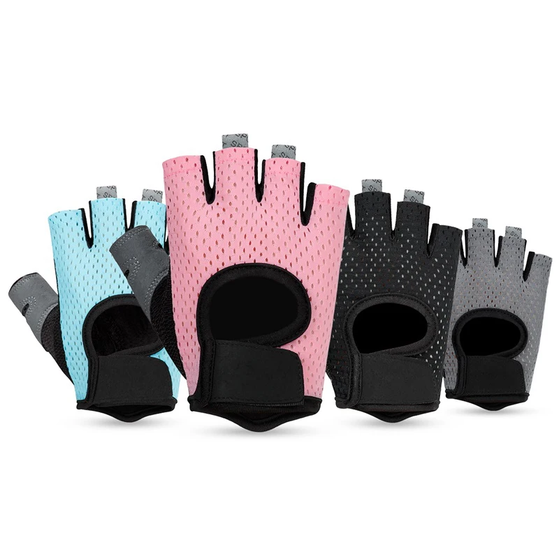 Guantes de entrenamiento sin dedos para mujer, para culturismo, gimnasio, levantamiento de pesas