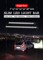 Barre lumineuse LED laser 18W 36W 54W 72W 90W 108W 144W 180W à rangée unique ultra-mince pour voiture tout-terrain, projecteur LED automobile