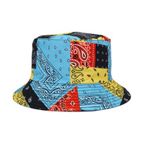 Coloré Patchwork Bandana Réversible Seau Chapeau Vintage Paisley Bandana Imprimer 100% Coton Seau Chapeau Bob Gorras Fishermancap