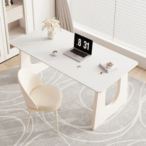 Escritorio de escritura para estudiantes de diseño moderno de estilo crema francés, mesa de tablero de roca para el dormitorio del hogar - Product Image 2