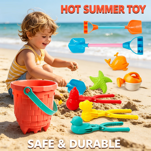 Set di Giocattoli da Spiaggia in Plastica Estivi, Attrezzi per Scavare Castelli di Sabbia per Bambini dai 5 ai 13 Anni, Giochi all'Aperto e in Spiaggia, Giocattoli all'Ingrosso - Product Image 5