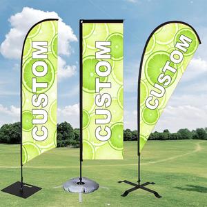 Drapeau publicitaire personnalisé pour événements extérieurs, imprimé par sublimation, logo, imperméable, plume de drapeau télescopique en polyester pour la plage - Product Image 3