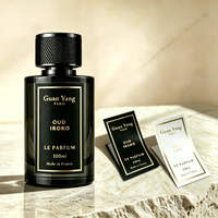 Autocollant de parfum personnalisé de luxe en métal mat gaufré, emballage cosmétique pour flacon de parfum, étiquette dorée à chaud