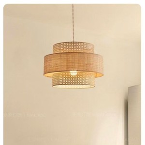 โคมไฟหวายทรงกลม E27 หลอดฟลูออเรสเซนต์ สำหรับร้านอาหาร ห้องน้ำชาเซน ห้องนอน - Product Image 5