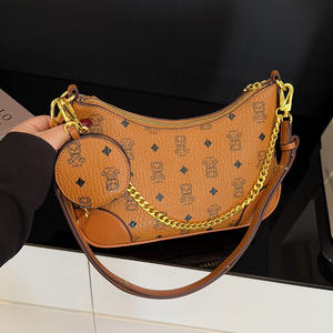 Bolso de Media Luna de Moda 2025, de Cuero PU de Lujo, con Cadena de Alta Calidad, Estampado, Versátil, de Mano, Bandolera, Impermeable - Product Image 2