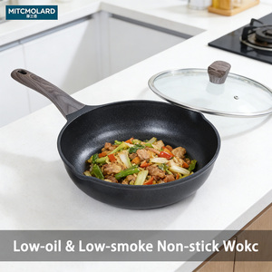 Nueva Sartén Wok Profunda de 28 cm para Cocina, Venta Directa de Fábrica, Personalizada, Antiadherente, de Aleación de Aluminio, con Revestimiento de PTFE y Tapa de Vidrio - Product Image 2