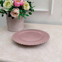 Assiettes de présentation en plastique motif végétal or rose pour desserts, personnalisables, faites à la main, pour mariages et fêtes