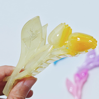 Pince à cheveux en acétate translucide effet ombré motif requin, grande pince à mâchoires pour femme, accessoires capillaires de haute qualité pour le printemps