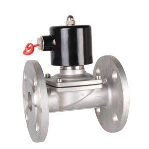 Vanne solénoïde à bride en acier inoxydable 304, 50 mm, 220 V, normalement fermée, pour eau, gaz, usage industriel - Product Image 1