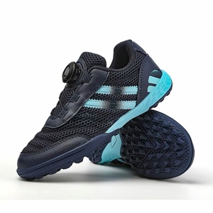 Chaussures de football unisexes respirantes en maille pour enfants et jeunes, crampons de football TF pour terrain synthétique, chaussures de sport d'extérieur à boucle rotative - Product Image 1