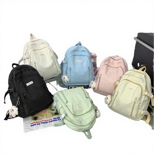 Large Capacity England Style Polyester Travel <b>Backpack</b> for Girls High School <b>Students</b> Double Shoulder with Zipper Closure - Product Image 1