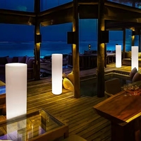 Lampe de sol LED cylindrique moderne avec commande par application, lampe de table décorative sans fil rechargeable pour restaurant et hôtel