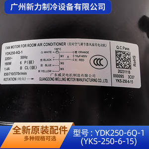 Moteur de pompe à chaleur air-eau Welling 190W 220V monophasé asynchrone YDK250-6Q-1 pour équipement mécanique - Product Image 2