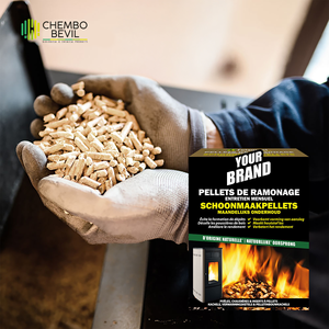 Limpiador de estufa de pellets de gránulos de barrido de chimenea, removedor de alquitrán de hollín, mejora de tiro de humo, mantenimiento, etiqueta privada para el hogar - Product Image 1