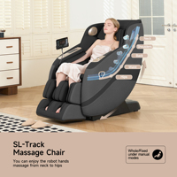 Realrelax PS5100, Mecanismo de Masaje 4D, Riel SL, 16 Programas Automáticos, 6 Técnicas, Escaneo Corporal Automático, Estiramiento Tailandés de Cintura